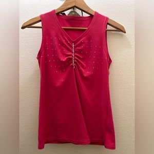 New Y2K Barbie Pink rhinestone top